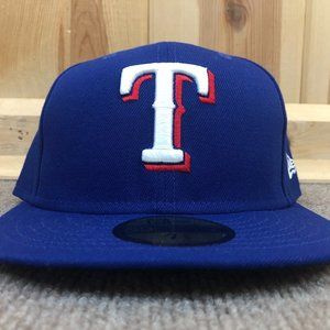 New Era 59Fifty Texas Rangers Fitted Hat/Cap Blue 7 5/8" 5950 MLB